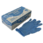食品加工用ニトリル手袋（パウダー付）ブルー